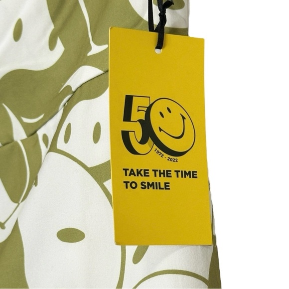 Unique Vintage Smiley Yin Yang Jumpsuit NWT 14 Green Wide Leg Keyhole Tie Front - Picture 7 of 10